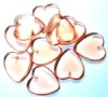 10 7x24mm Transparent Rose Glass Heart Pendant Beads